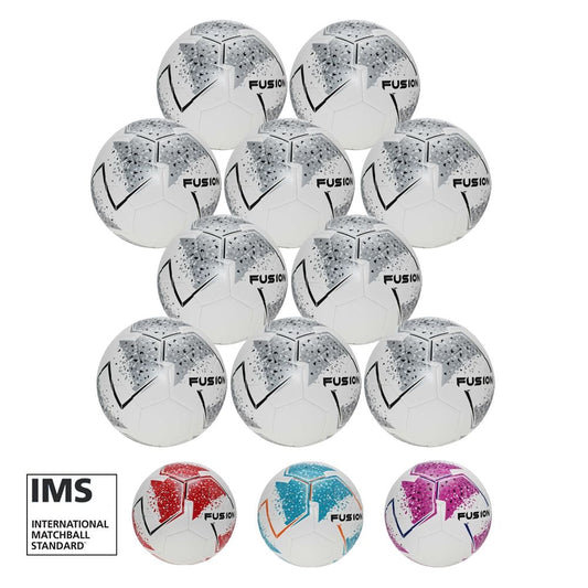 Set of 10 Precision Fusion IMS Footballs with Net Bag